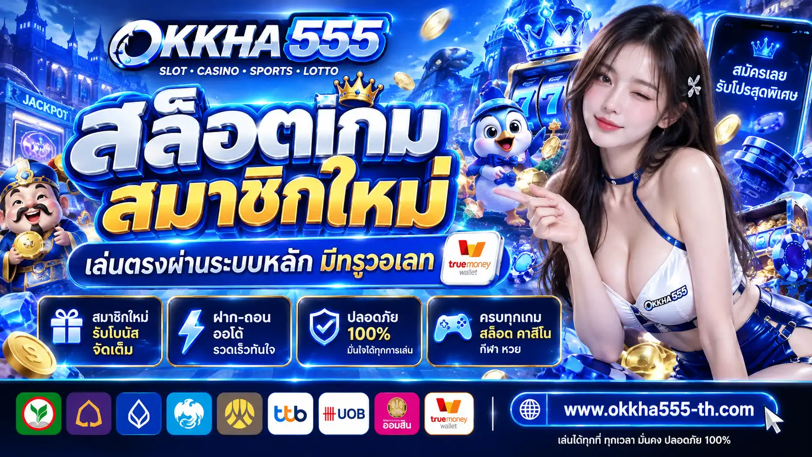 OKKHA555 | สล็อตเกมสมาชิกใหม่ เล่นตรงผ่านระบบหลัก มีทรูวอเลท